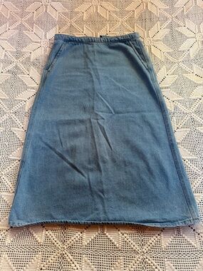 CHANEL Denim A-Line Skirt - Blue
